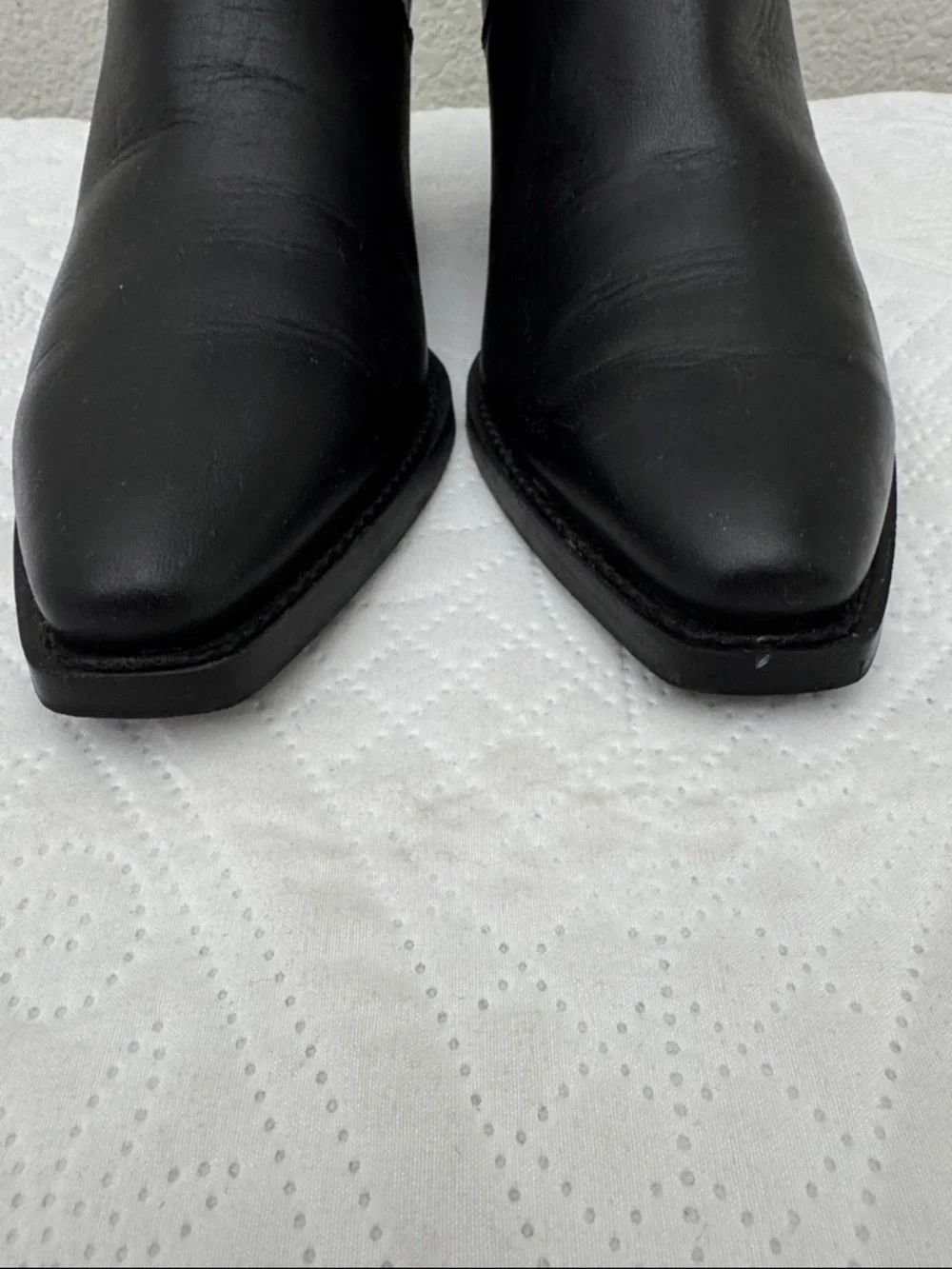 Everlane The Western Ankle Boot Black Leather Chelsea Booties Size 7